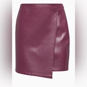 Babaton Vicinity Burgundy Vegan Leather Skirt